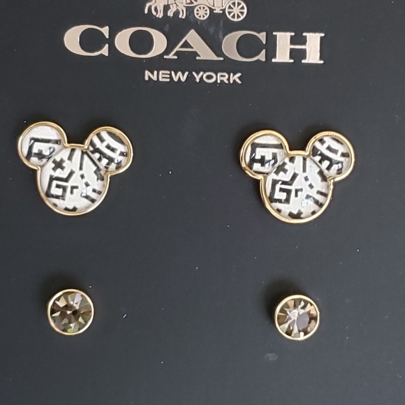 COACH DISNEY MICKEY MOUSE X KEITH HARING STUD EARRINGS BOXED SET:NIB C7783 - Picture 3 of 11